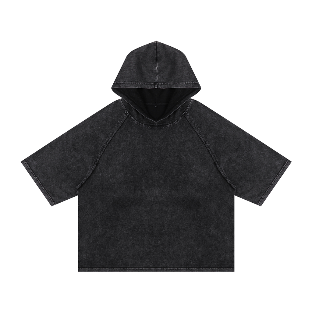 Snow Washed Hooded Boxy T-Shirt